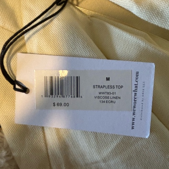 WeWoreWhat Linen Strapless Top. Size M. NWT - Picture 2 of 3
